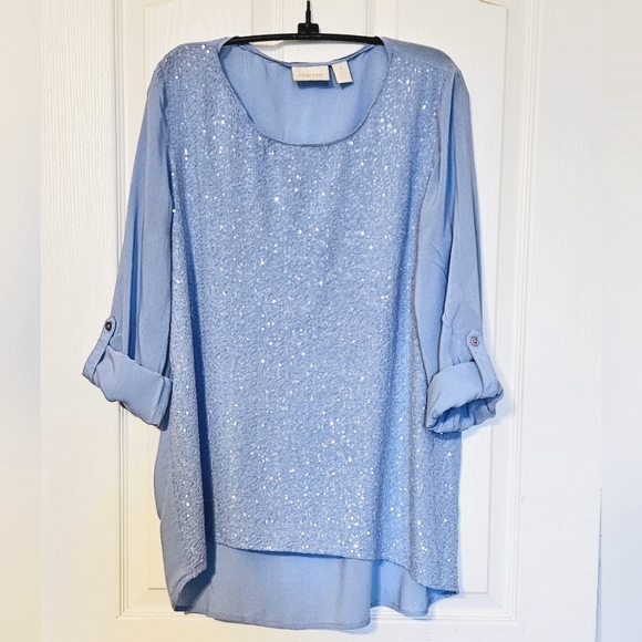 Chicos Sequin Dreams Steph Top Size M NWOT - Picture 2 of 5